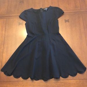 Lulus A Line Cap Sleeve Dress Black Size M